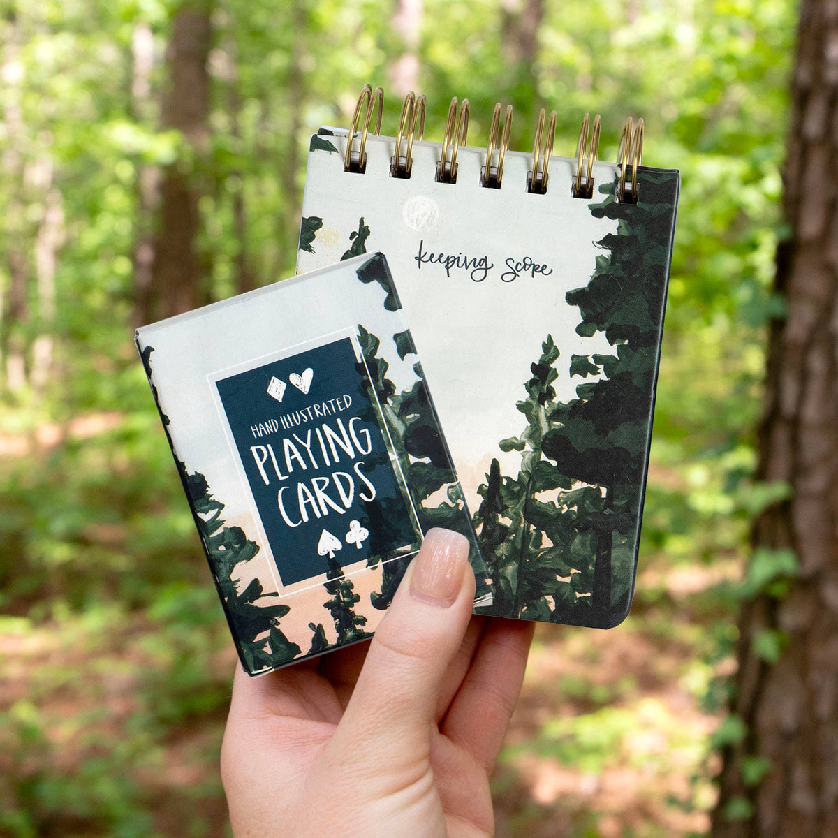 Playing Cards + Scorekeeping Set (forest)