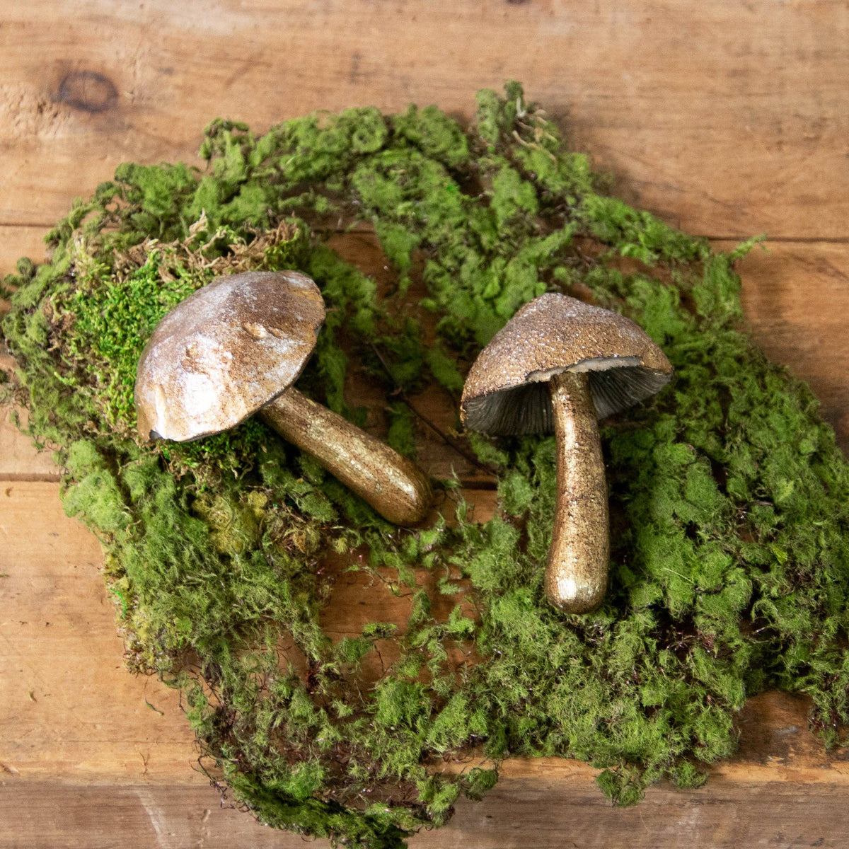 Brass Tone Mushroom Figures