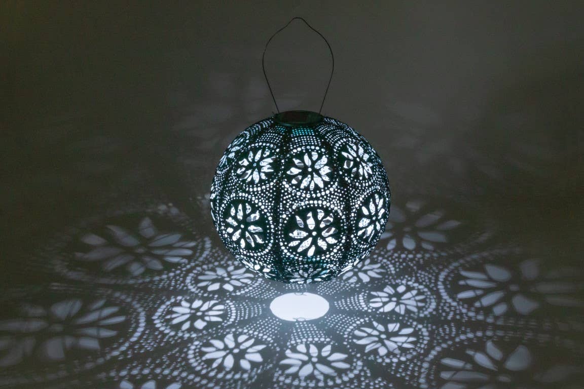 Stella Boho Globe Solar Lantern - Mineral Green