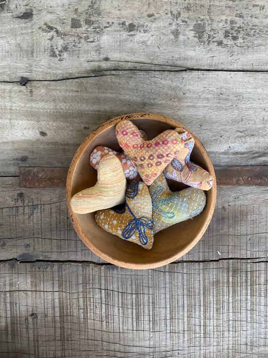 Neutral Print Mini Lavender Heart Sachets