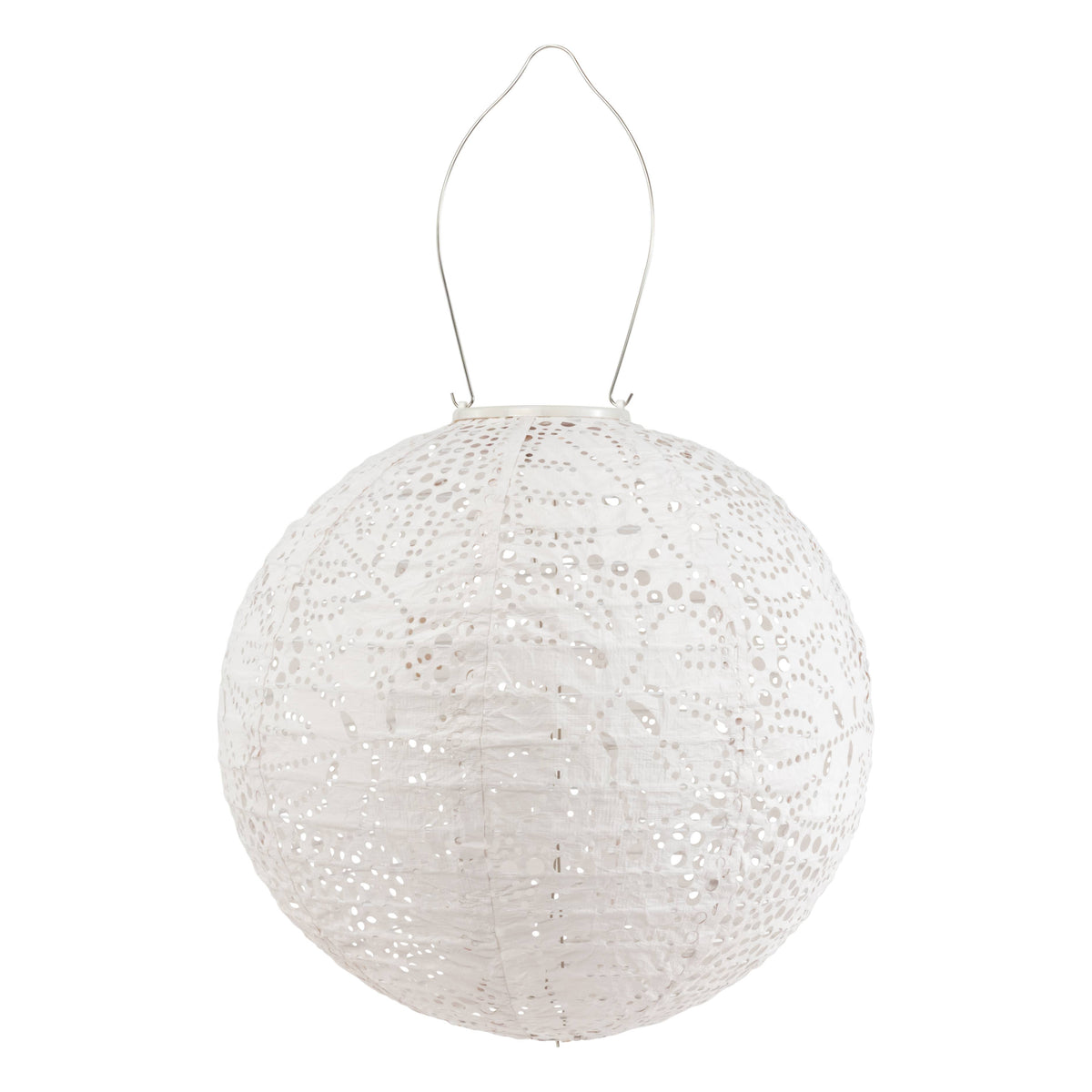 Stella Monstera Solar Lantern - Porcelain