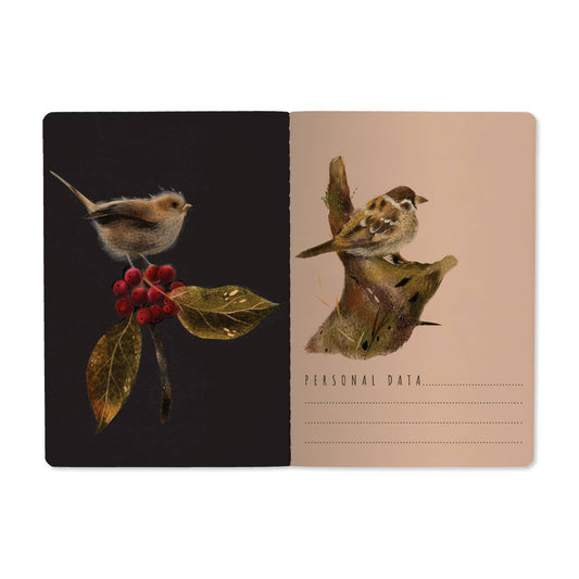 A5 Notebook - Forest Sparrows