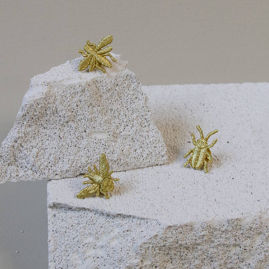 Golden Embroidered Brooches