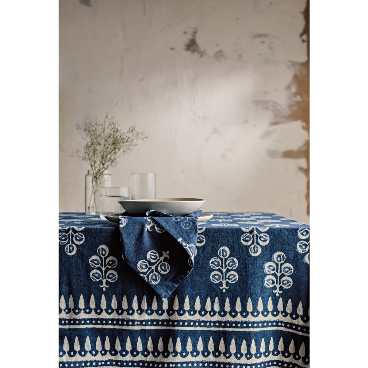 Hawthorn Block Print Tablecloth
