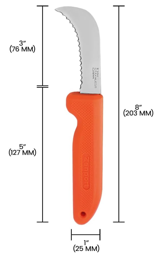Zenport Harvest Utility Knife 3-Inch Blade