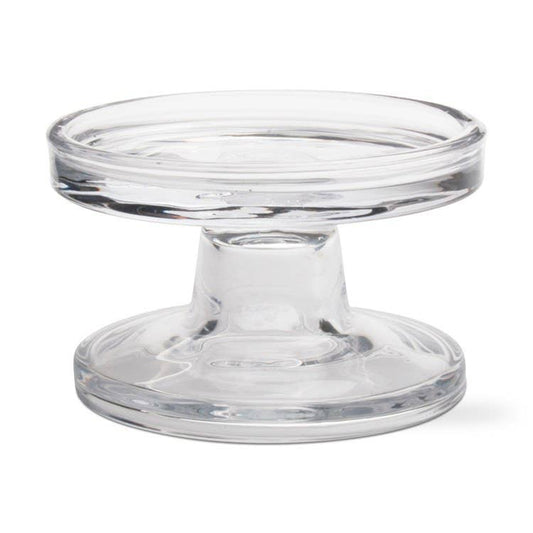 Bobbin Reversible Glass Candleholder Clear Glass