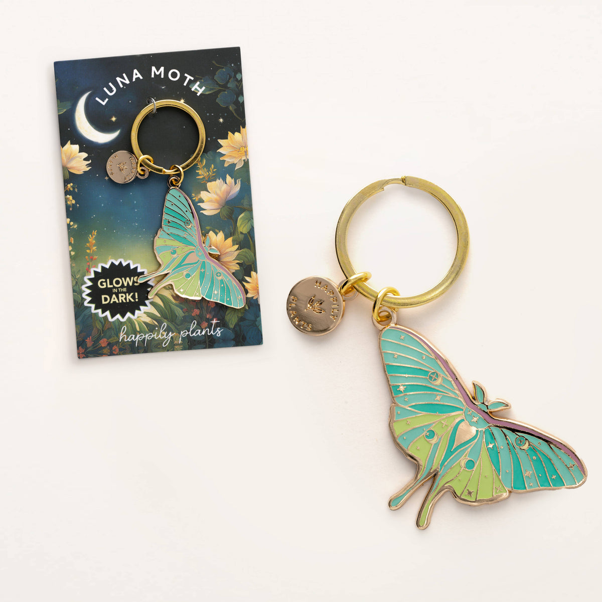 Luna Moth Bag Charm, Glow in the Dark, Fantasy Gift, Witchy 