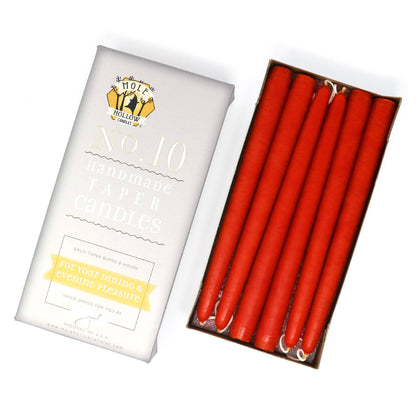 10" Hand Dipped Unscented Taper Candles - 39 Colors USA Made