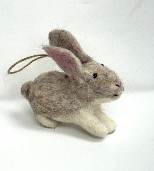 Ornament - Felt Brown Bunny - Easter Decor