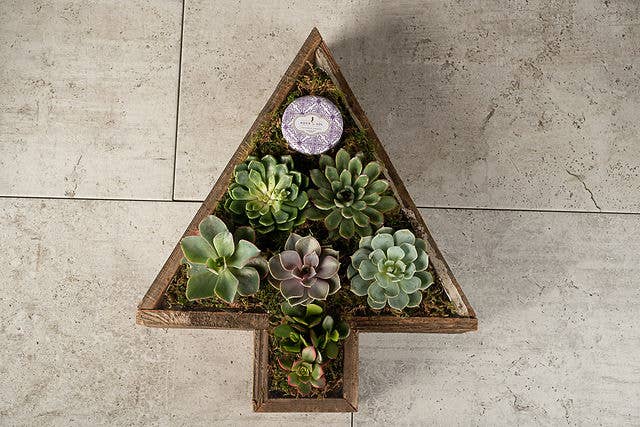Christmas Tree Rustic Reclaimed Wood Planter / Tray