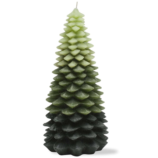 Xl Chunky Leaf Tree Candle Green Paraffin Wax Christmas