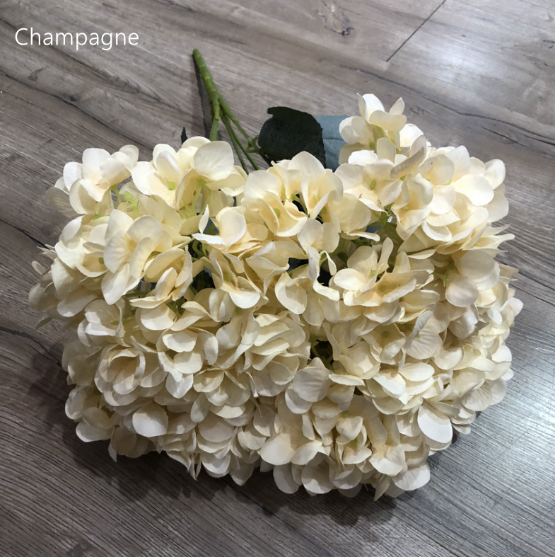 18" Super Soft Silk Hydrangea Artificial Flower YellowOrange
