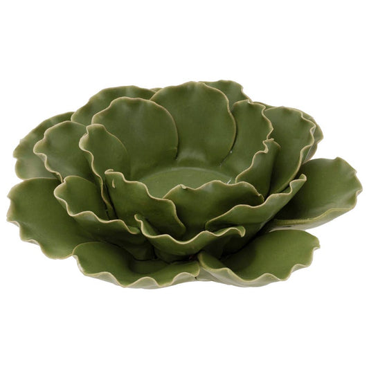 7" Dia Sage Lotus Tealight Candle Holder