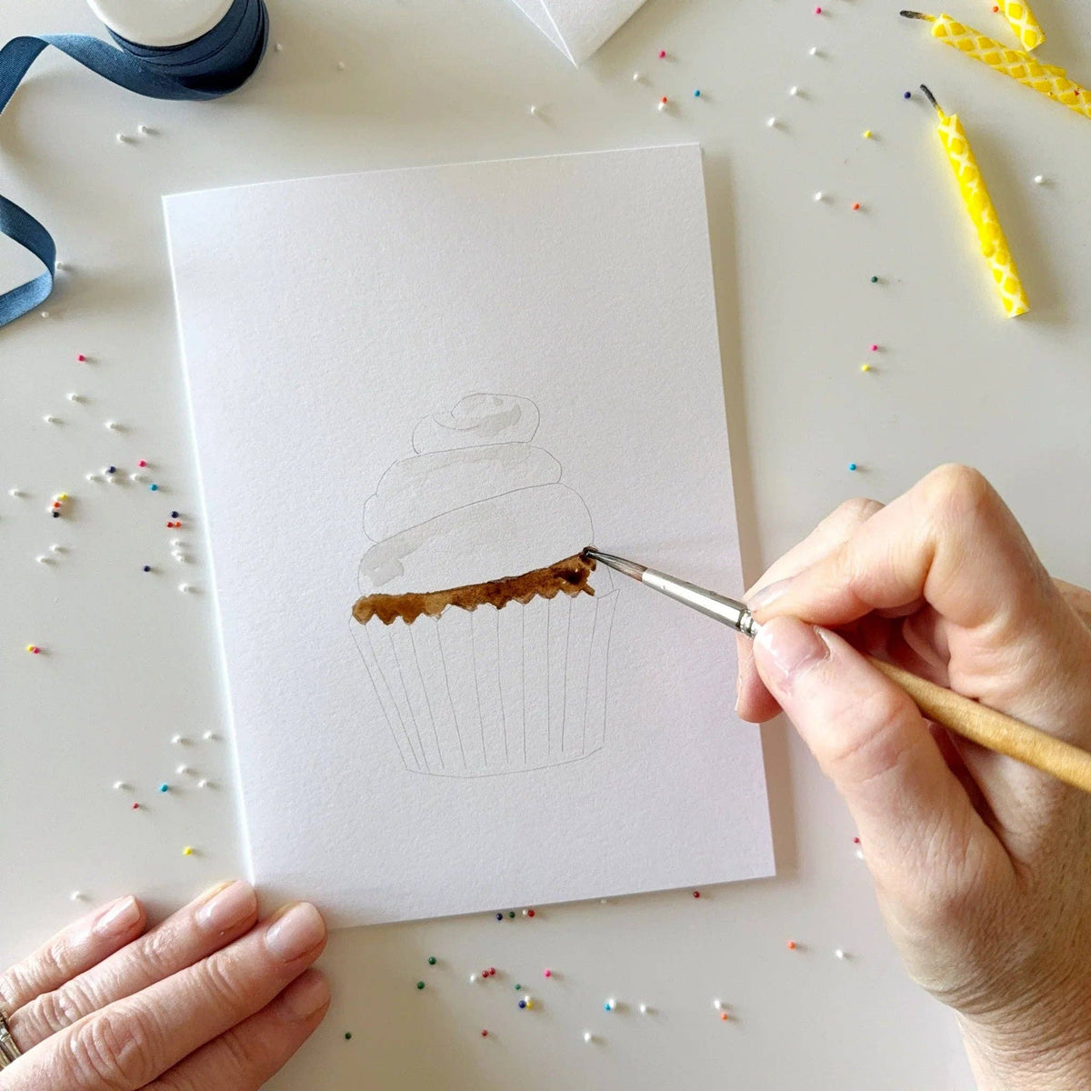 Celebrate paintable watercolor notecard set