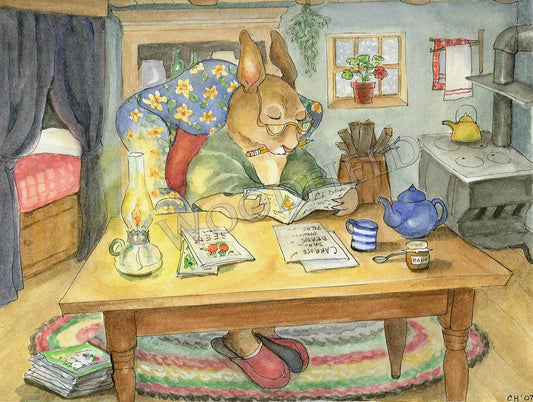 #750 - Winter Reading Notecard