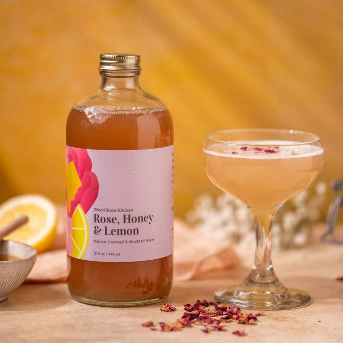 Rose Honey Lemon Cocktail Mixer and Mocktail Mixer, 16 fl oz