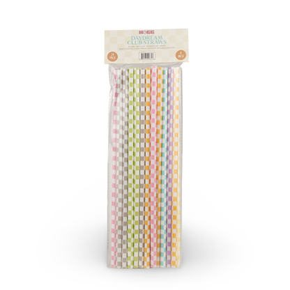 Checkered Reusable Straws - 24 Pack