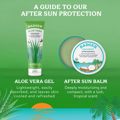 Badger Aloe Vera Gel for Face & Body, Sunburn Relief