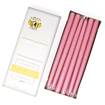 12" Hand Dipped Unscented Taper Candles - 39 Colors USA Made