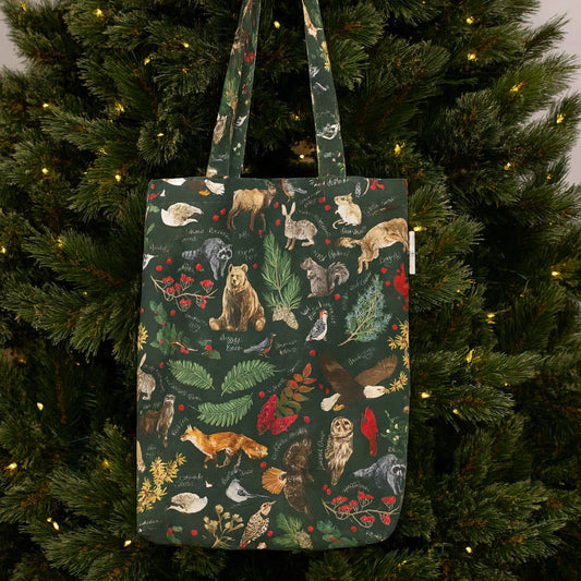 Winter Flora & Fauna Canvas Tote Bag
