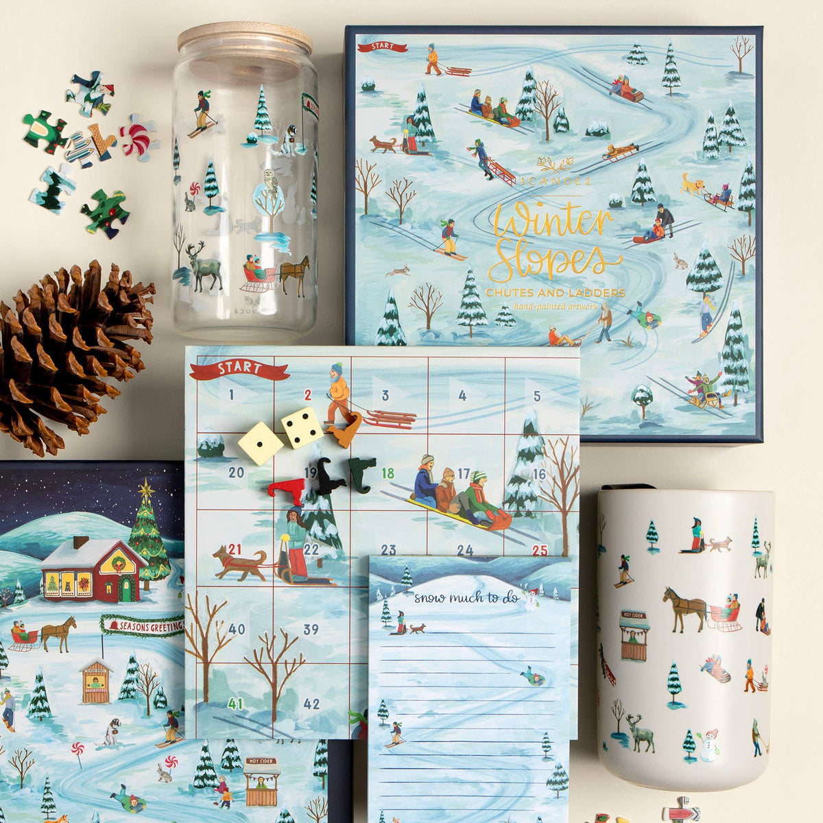Winter Slopes Family Board Game – Snowy Climb & Slide