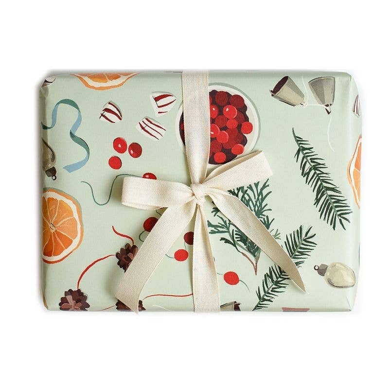 Holiday Trimmings Gift Wrap - Roll