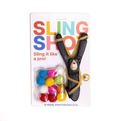 Wooden Slingshots - Bear, Wolf & Eagle with Felted Pellets