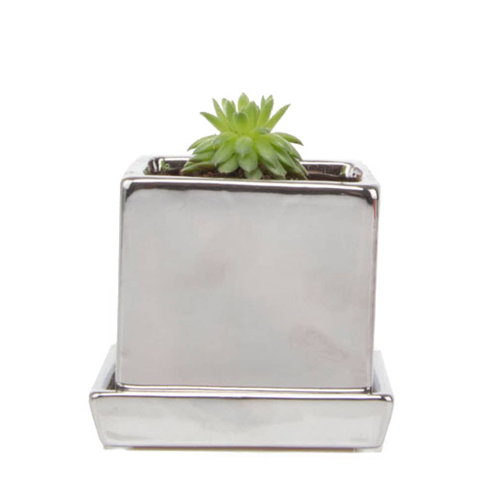Cube Pot With Saucer And Drainage Hole 60 Plus Colors