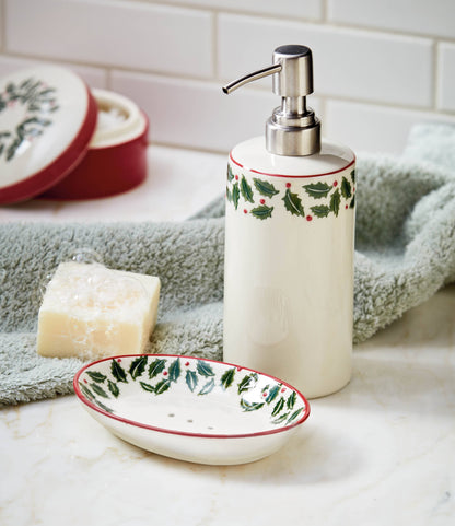 Tis The Season Soap Pump Dispenser Multi Stoneware Christmas