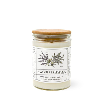 Soy Candle, Lavender Evergreen, Woody & Herbal Scent
