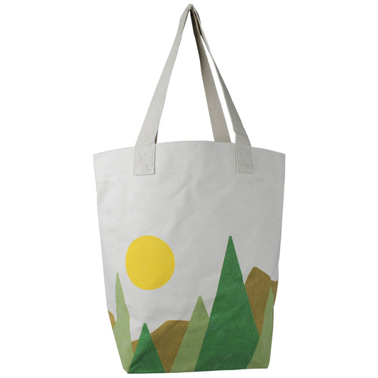 Tote, Canvas - Mountainscape.  10” drop handle