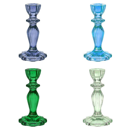 Glass Candle Holder - Cool Colors