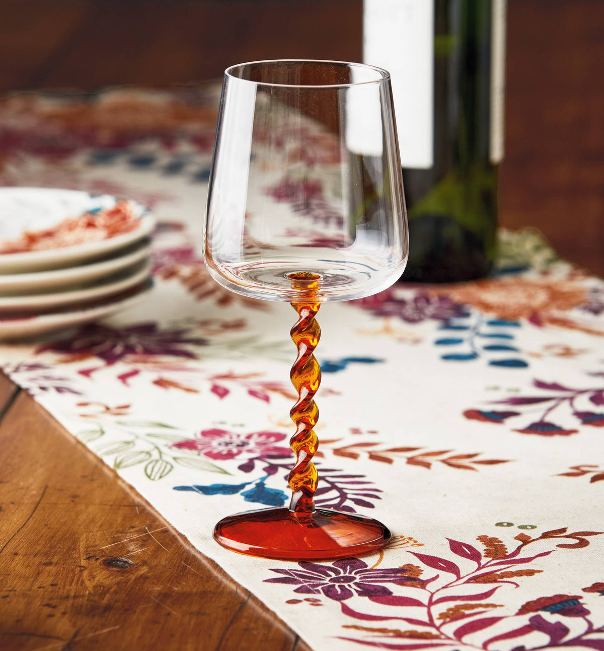 Amber Twist All Purpose Wine Glass - Borosilicate