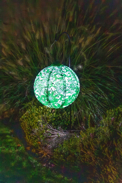 Stella Sunflower 12" Globe Solar Lantern - Jelly Mint