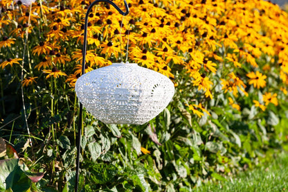 Stella Crown Chantilly Lace Solar Lantern - Porcelain