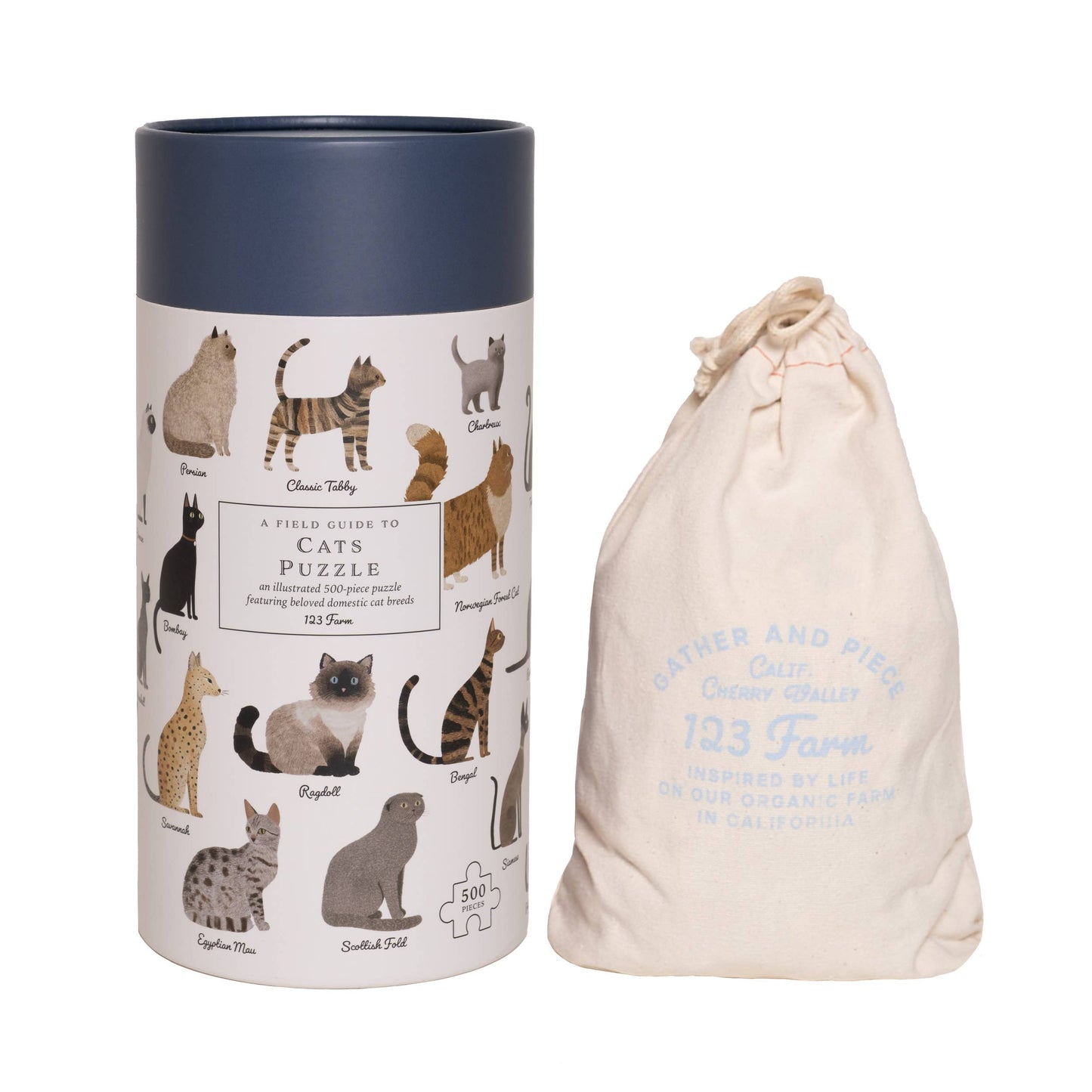 Cats Puzzle – 500 Pc Tube with Vintage Illustrations