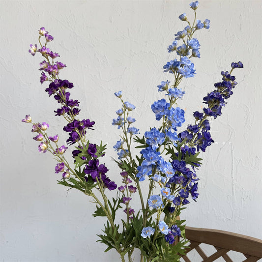 35''T Silk Faux Delphinium Flower Stem, Spring/Summer Flower