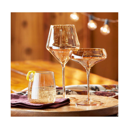 Chelsea Optic Wine Glass Amber Glass Everyday