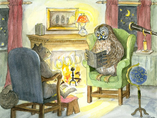 #749 - Evening at Owl's Notecard