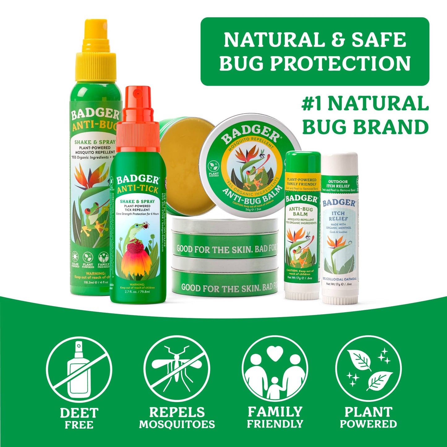 Badger Tick Spray, All Natural Tick Repellent, Deet-Free
