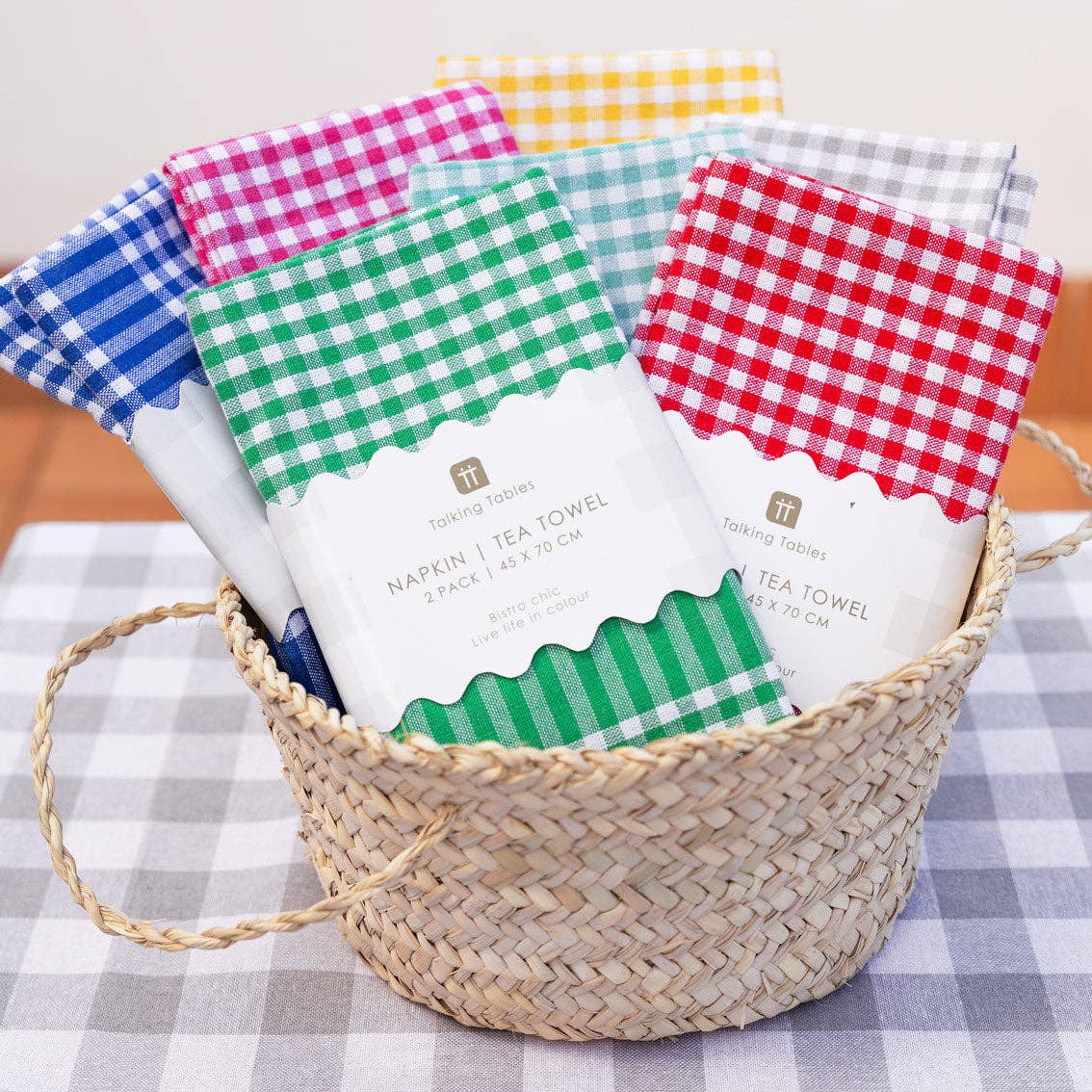 Yellow Gingham Napkins - 2 Pack