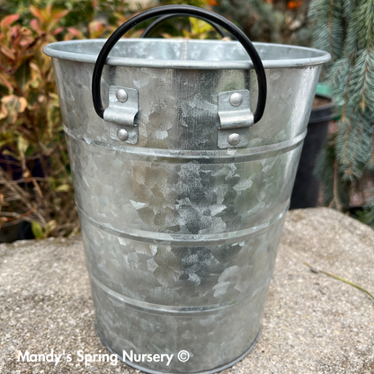 Aged Galvanized Silo Bin Planter