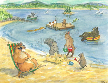 #294 - Day at the Beach Notecard