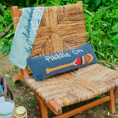 Paddle On Hooked Wool Pillow