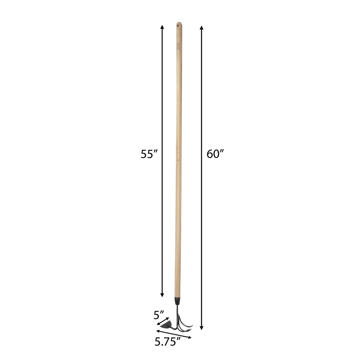 DeWit Comby Hoe – 3-Tine Cultivator & Half-Moon Hoe w/ Long Handle