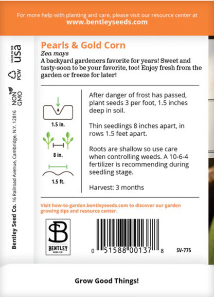 Corn 'Pearls & Gold' - Vegetable Seeds