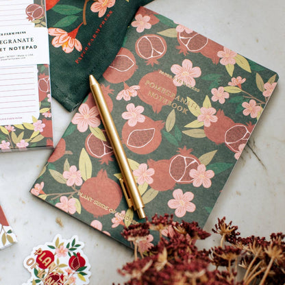 Seeds of Kindness Pomegranate Plant Stitched Notebook
