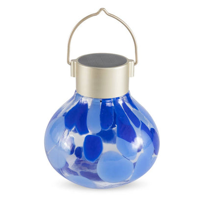 'Periwinkle' Tea Lantern - Glass Outdoor Solar Lantern