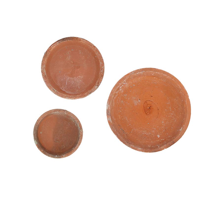 Aged Terracotta Round Saucers