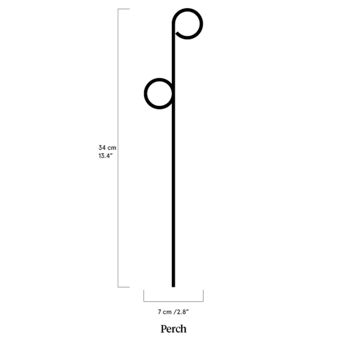 Perch Gold Mini Plant Stake from rust-proof metal